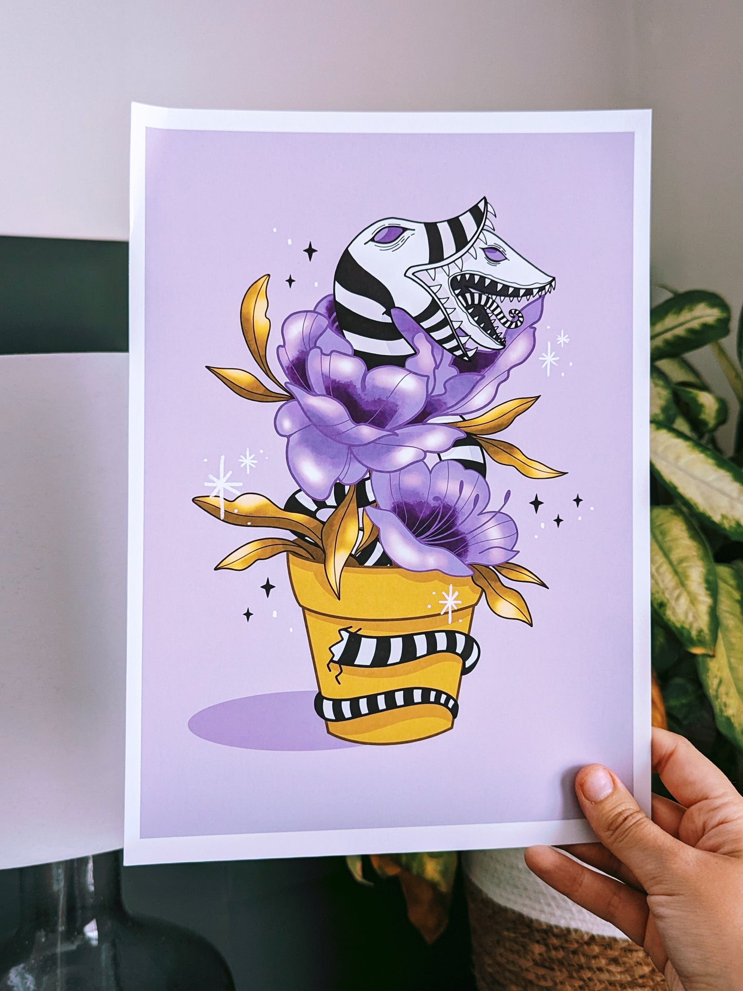Beetlejuice Sandworm Flowerpot Art Print