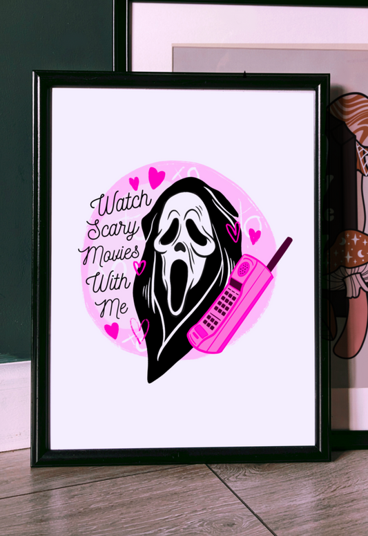 Watch Scary Movies With Me Art Print