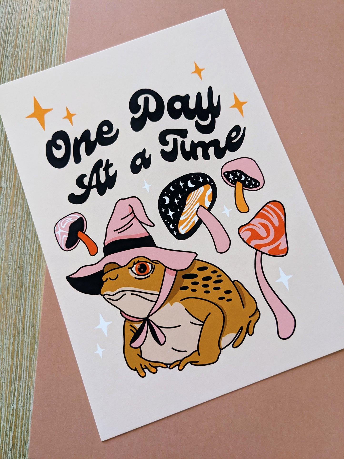 One Day At a Time Witchy Toad Art Print