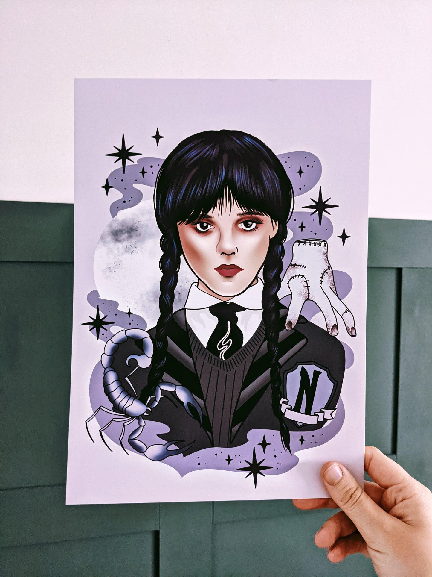 Wednesday Addams Nevermore Art Print