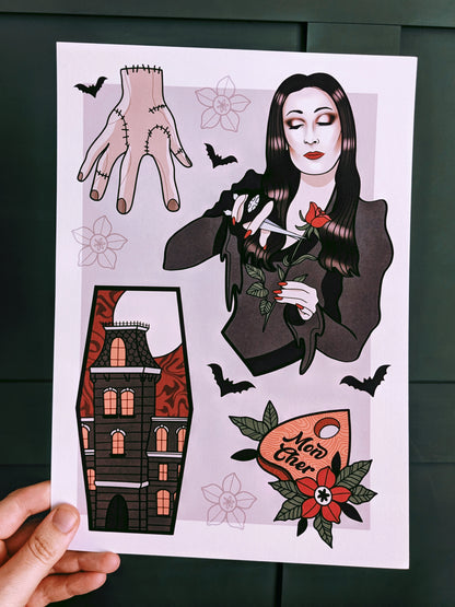 Addams Family Flash Sheet Print