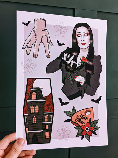Addams Family Flash Sheet Print