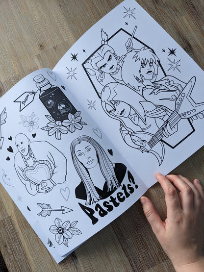 Leveret's 90's Spooky Movie staples Colouring Book