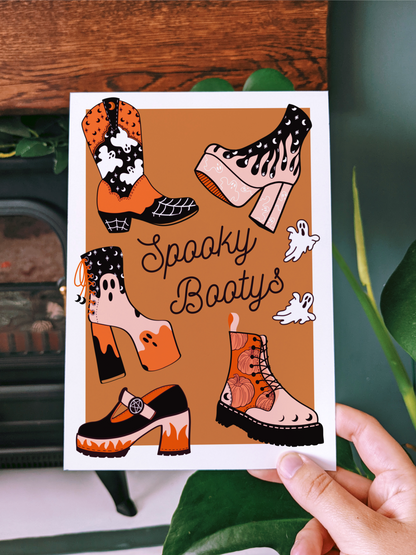 Spooky Boots Collection of Booties Art Print